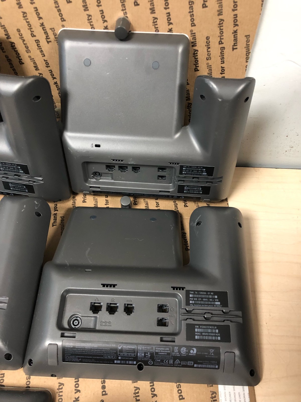 (LOT OF 5) Cisco CP-8845-K9 IP Phone W/STAND (TESTED/RESET)
