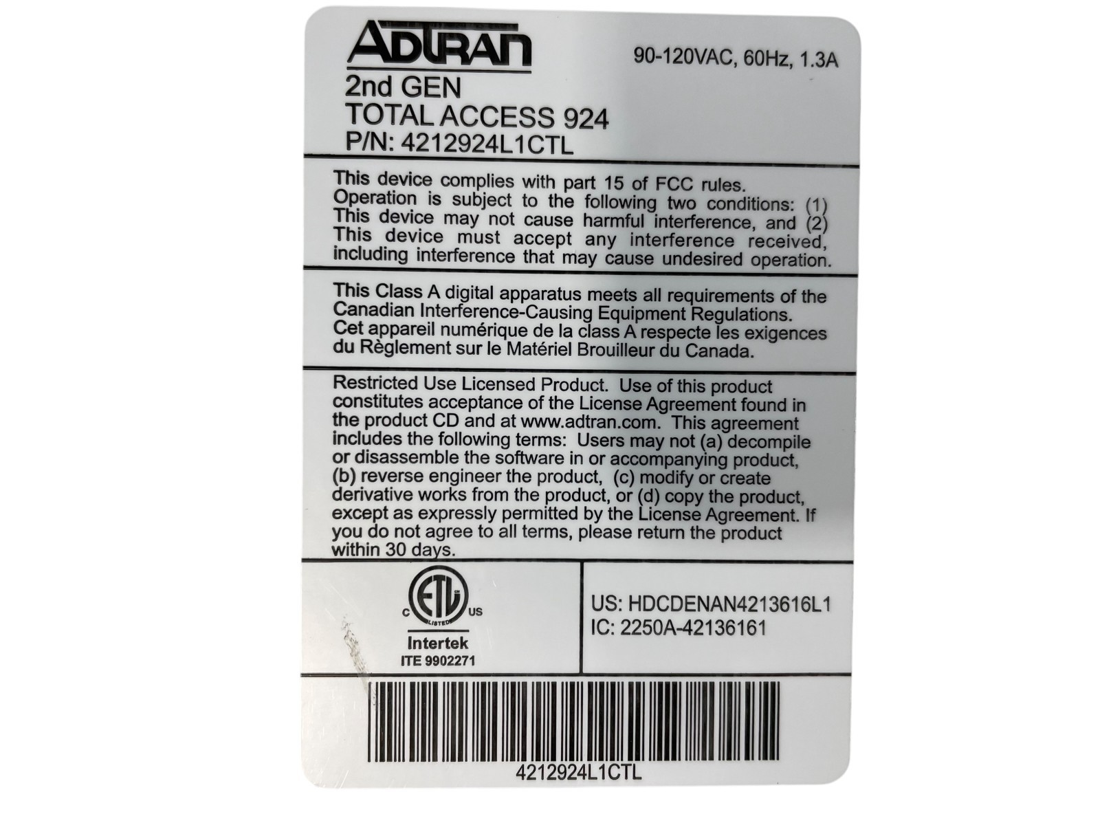 Adtran 2nd GEN Total Access 924 Console