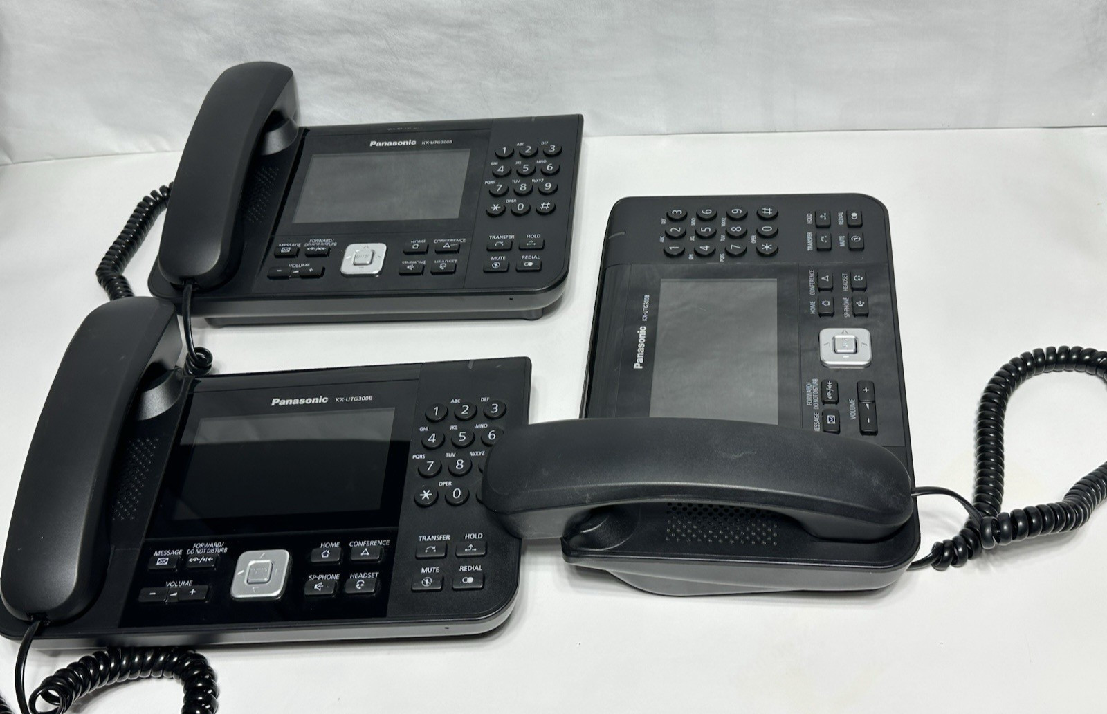 LOT OF 3 Panasonic KX-UTG300B Touchscreen Color Display SIP Telephone NO AC POWE