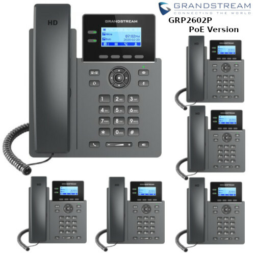 6 Grandstream GRP2602P 2-Line 4 SIP Accounts Office Phone PoE Version No P/S