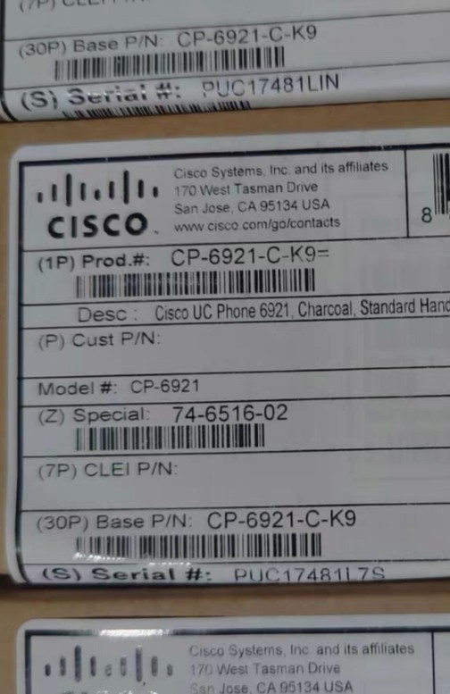 Brand New Cisco 6921 Unified IP Phone CP-6921-C-K9= 2-Line VoIP Desk Phone Boxed