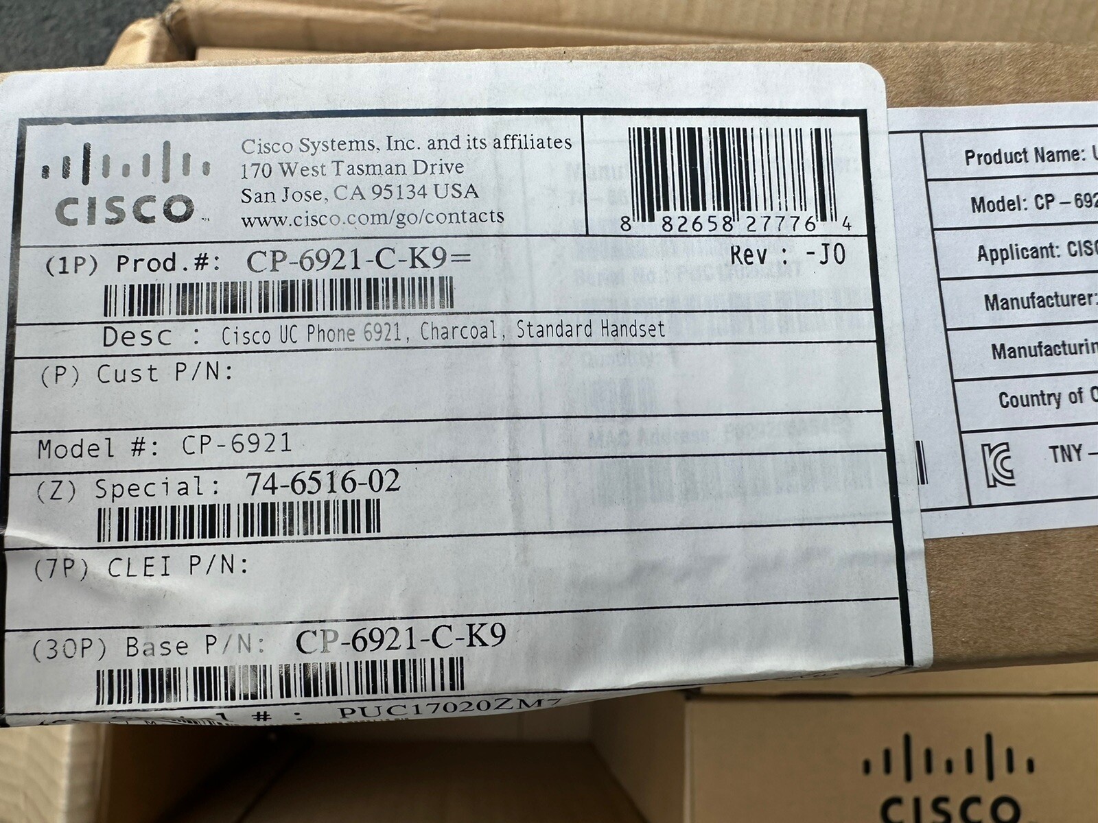 New Cisco 6921 IP VOIP Desktop Phone CP-6921-C-K9 –