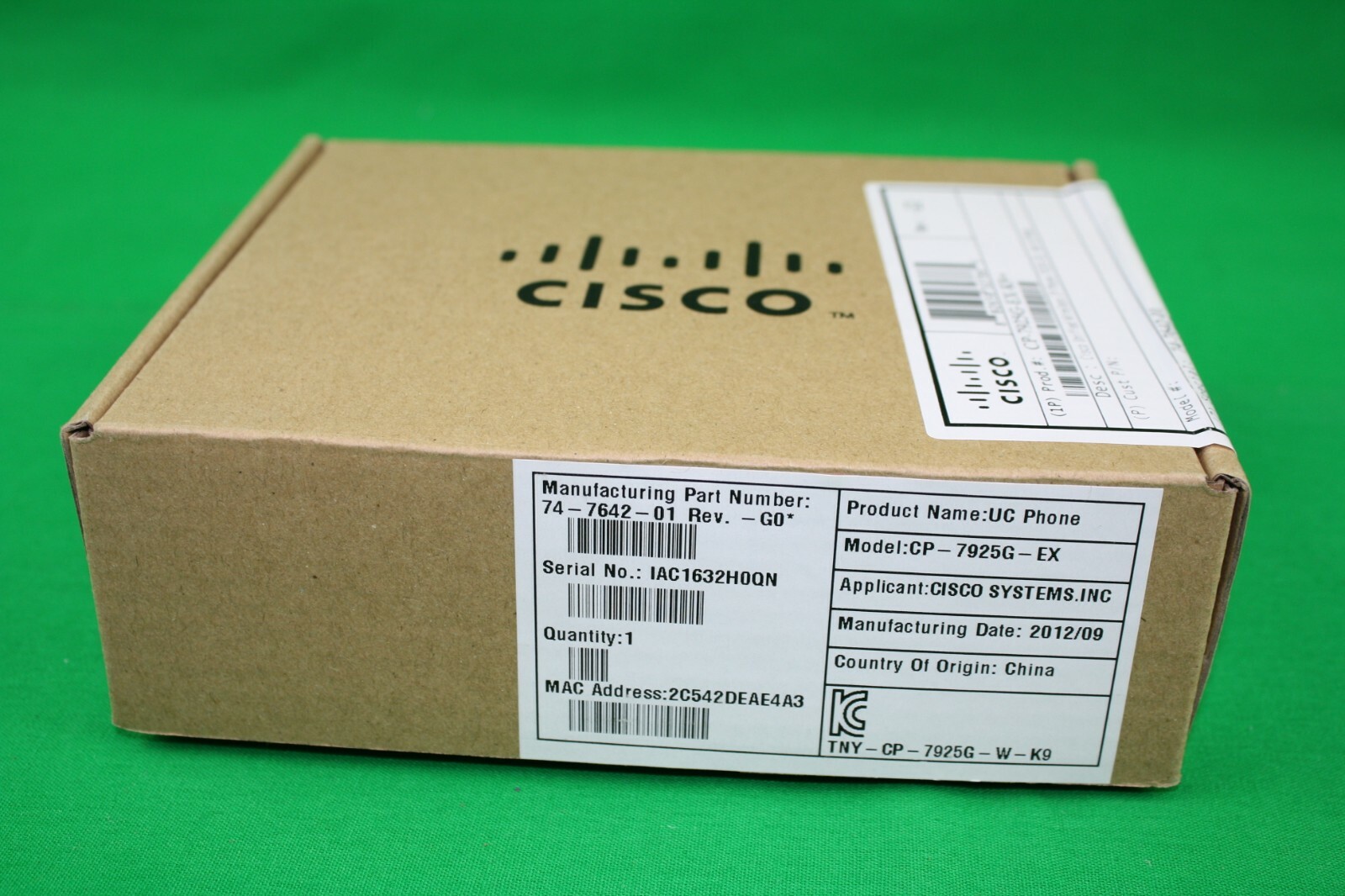 Cisco CP-7925G-EX-K9= IP Phone -Yellow (2″ Display, Water Resistant)