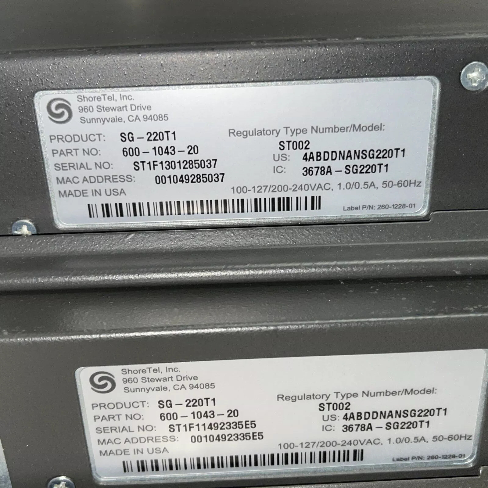 Lot Of(4) ShoreTel ShoreGear SG220T1 – 220T1 Voice Switch