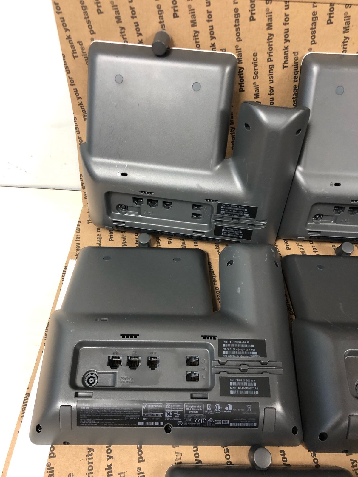 (LOT OF 5) Cisco CP-8845-K9 IP Phone W/STAND (TESTED/RESET)