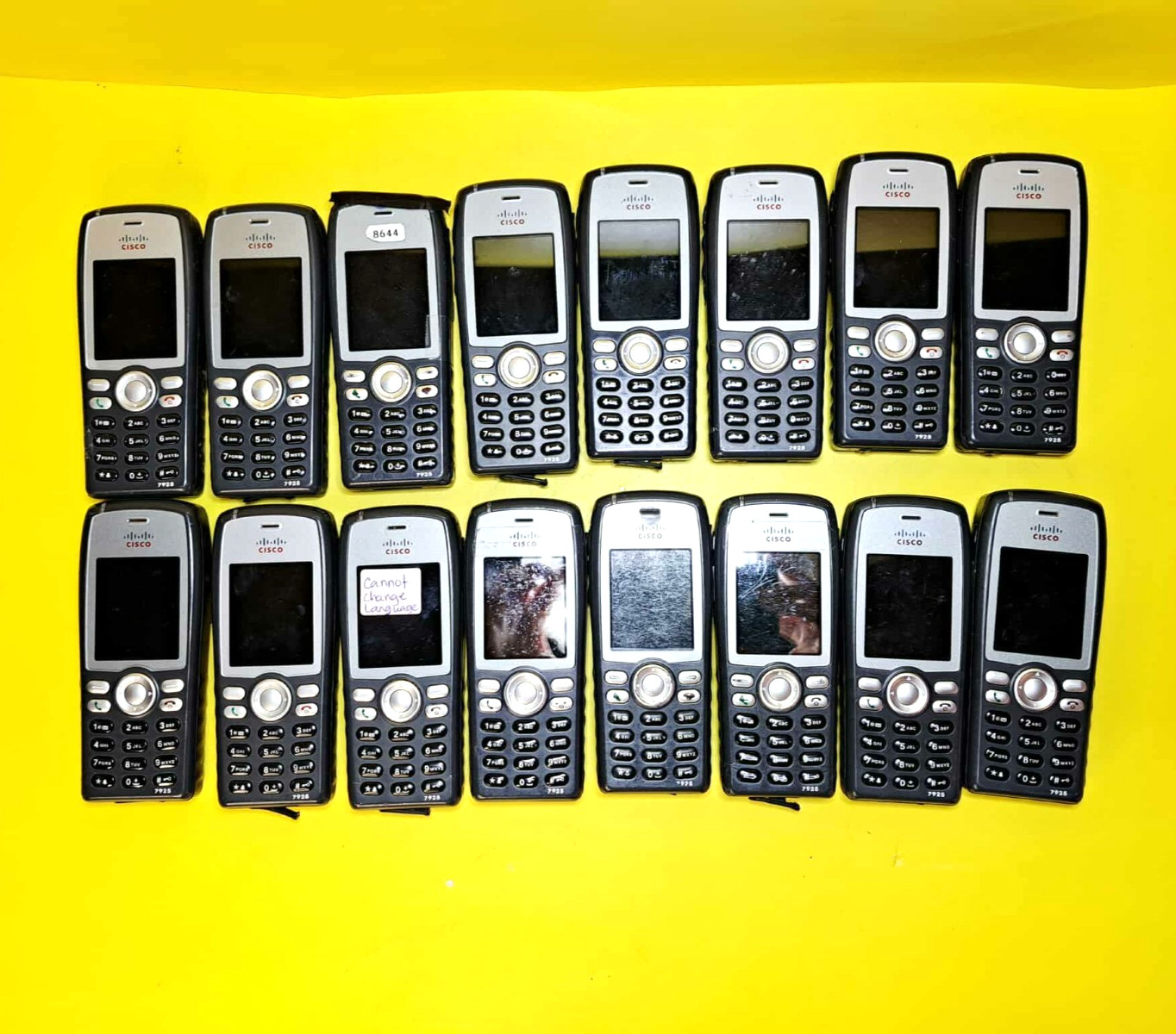 LOT OF 16x CISCO CP-7925G UNIFIED WIRELESS IP PHONE VOIP WIFI ALL WITH BATTERIES