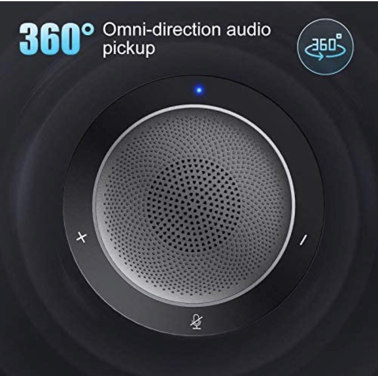 Kaysuda SP200 Speaker Phone, USB and Bluetooth, Black Conference Speaker Phone