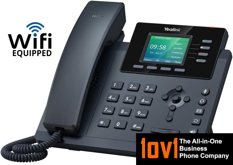 3 Line Yealink T34W WiFi Medical Office Phone System &1-Year 1ov1 Voice Service