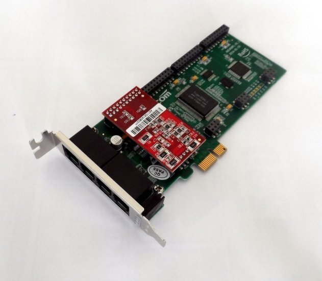 Atcom AXE400PL-01 4 Port Analog PCI-E Asterisk Low Profile Card with 0 FXS 1 FXO