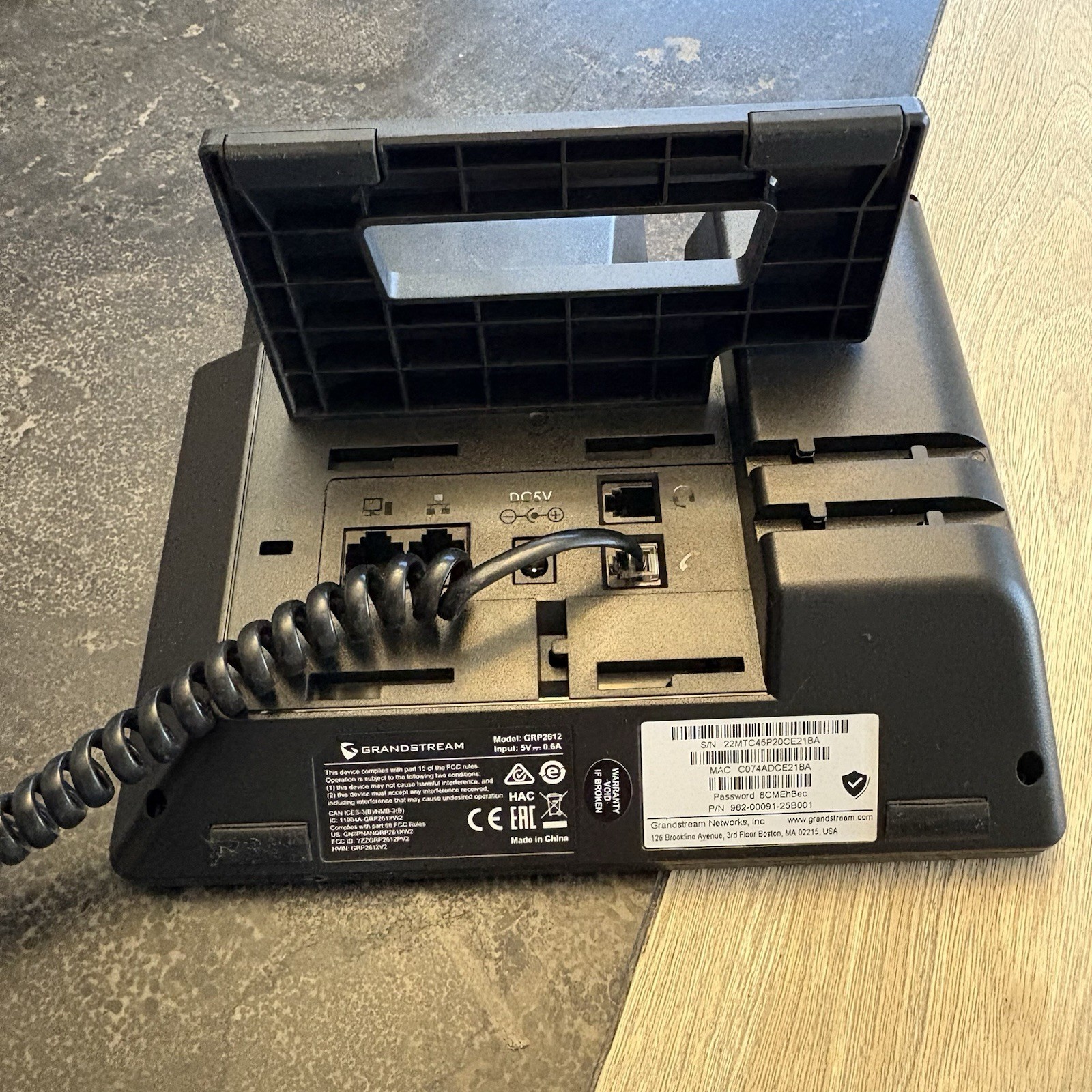 Grandstream GRP2612 Black Replacement W/ Handset- NO POWER CORD Included