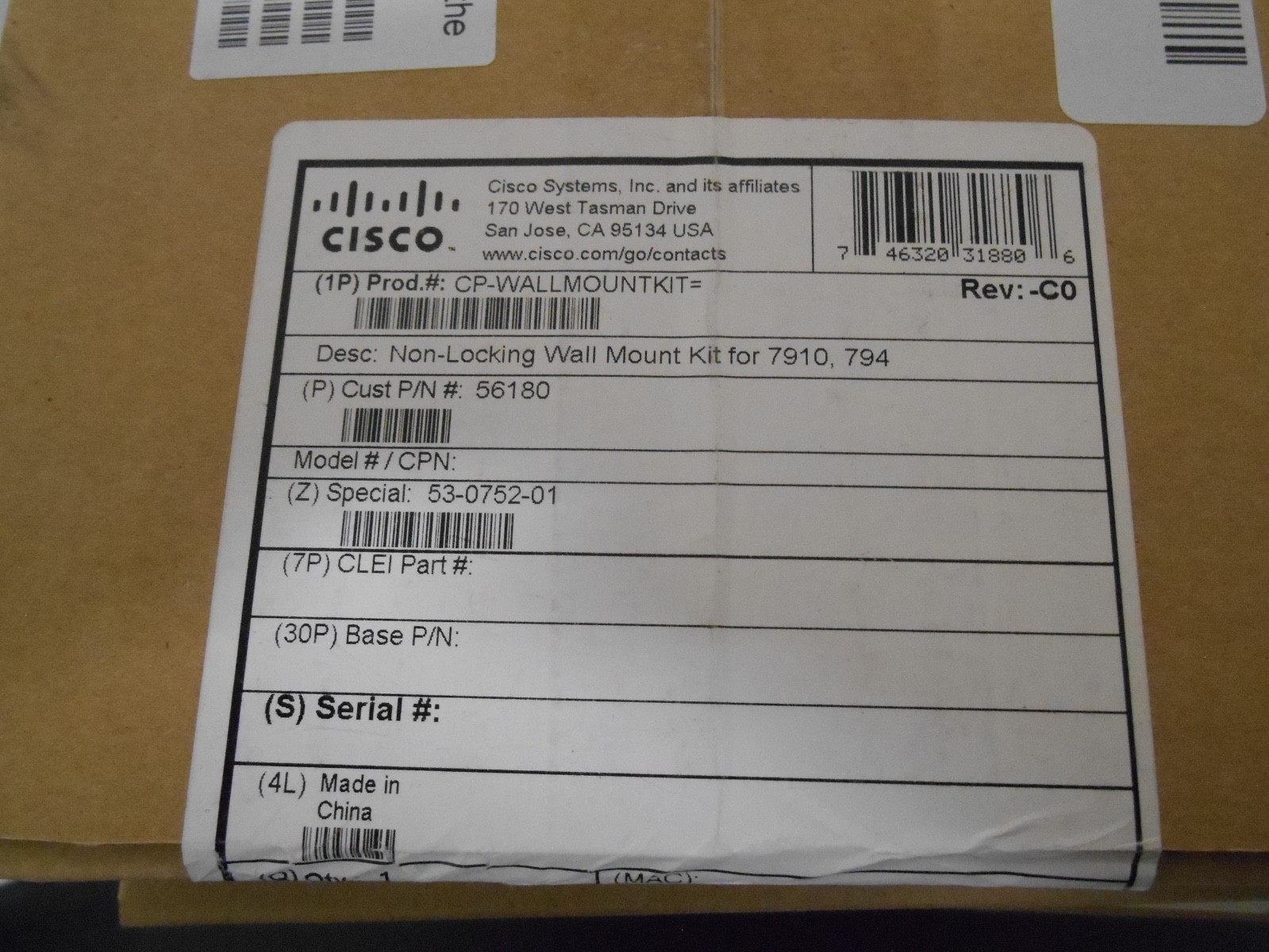 Cisco CP- WallMountKit = For Cisco 7910, 7940, 7960 Lot of 4