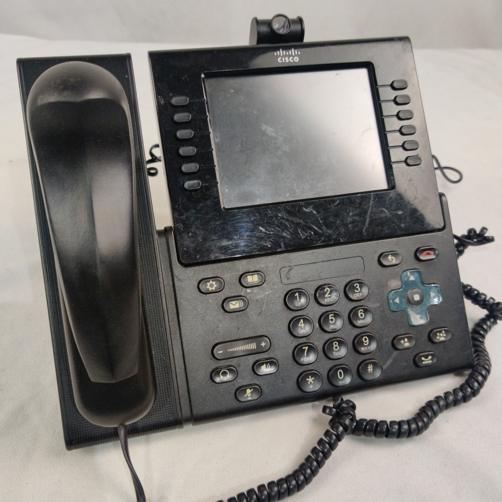 Cisco CP-9971-C-K9 VoIP IP Phone w Stand, Camera & Handset (No power cord)