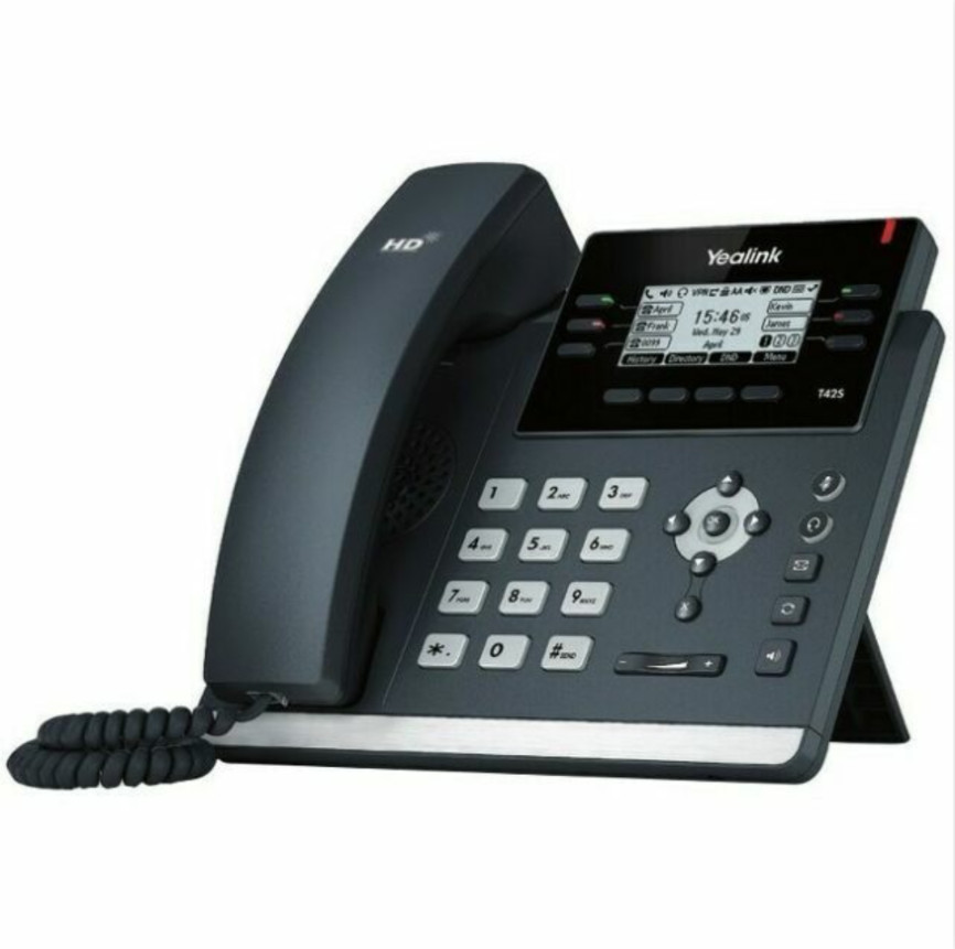 Yealink SIP-T42S Corded IP Phone Black (12 Lines)