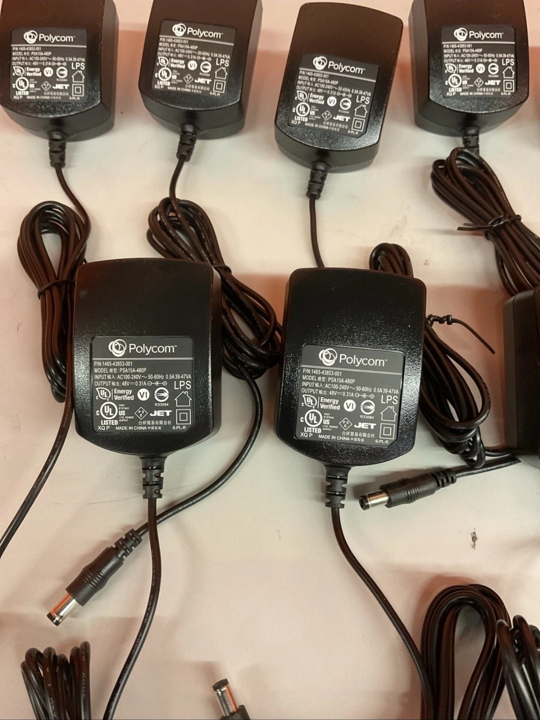 Lot Of Polycom PSA15A-480P 48V 0.31A VVX Power Supply 1465-43853-001 PREOWNED