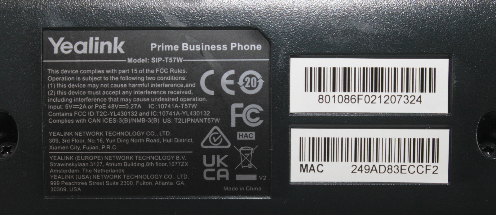 Yealink SIP-T57W Prime Touchscreen Business VoIP Phone Built-in WiFi & Bluetooth