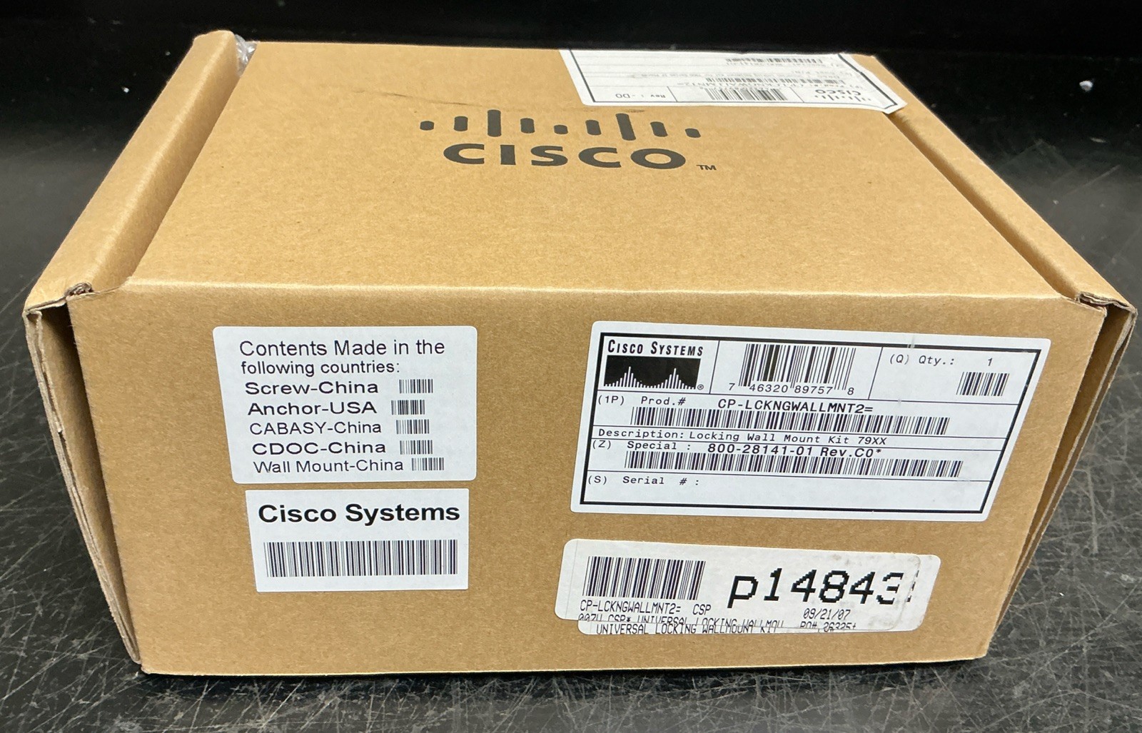 Cisco CP-LCKNGWALLMNT2 Locking Wall Mount Kit For 7900 Phone