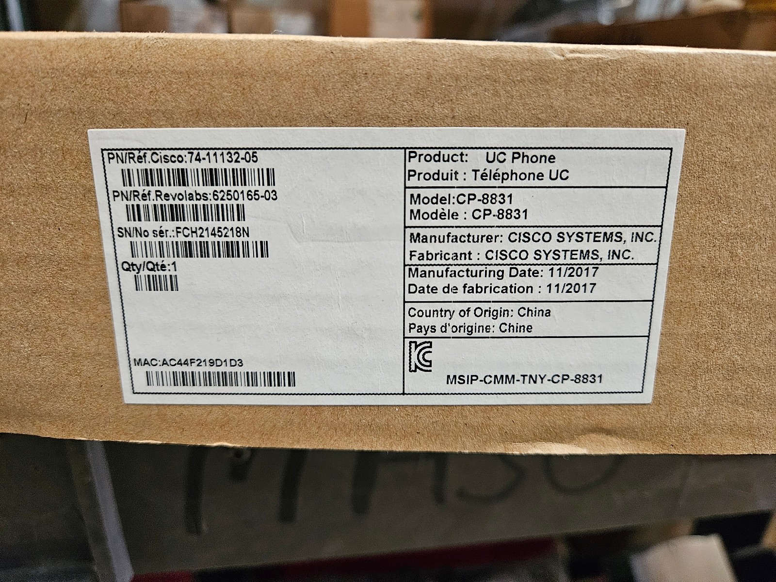 Cisco CP-8831-K9 Unified IP Conference Phone Base and Control Unit