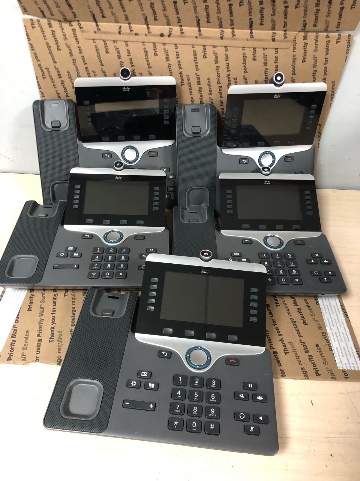 (LOT OF 5) Cisco CP-8845-K9 IP Phone W/STAND (TESTED/RESET)