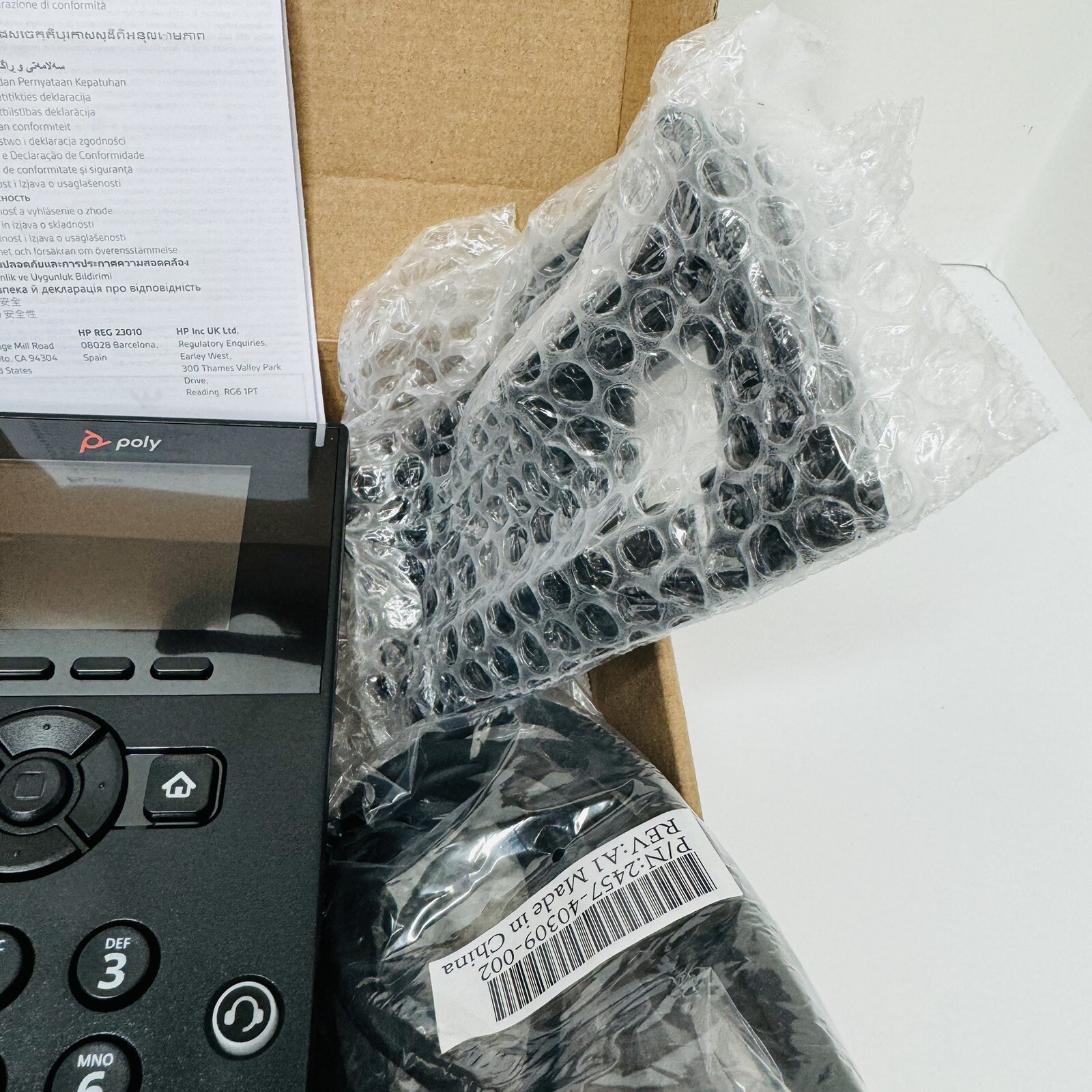 Polycom VVX 250 Business IP Desk Phone with Color Display – Four Lines