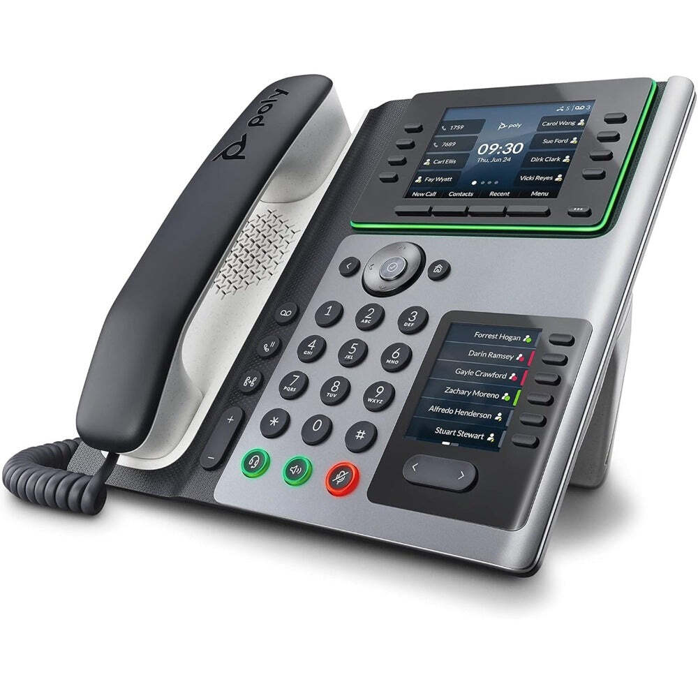 Poly Edge E450 IP Phone (2200-87030-025, 82M90AA) – New w/1-Year Warranty