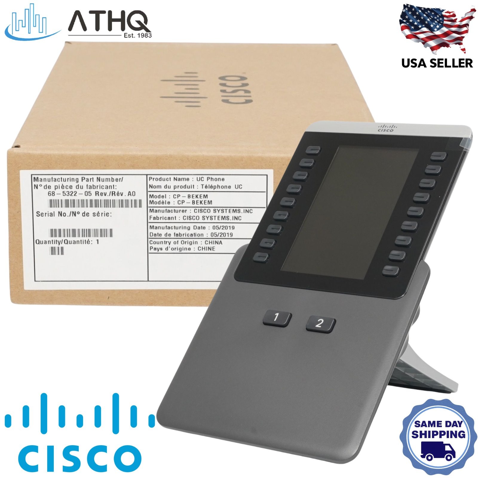 Cisco CP-BEKEM 8800 Key Expansion Module 36-Key Color LCD for 8851 8861 8865 NEW