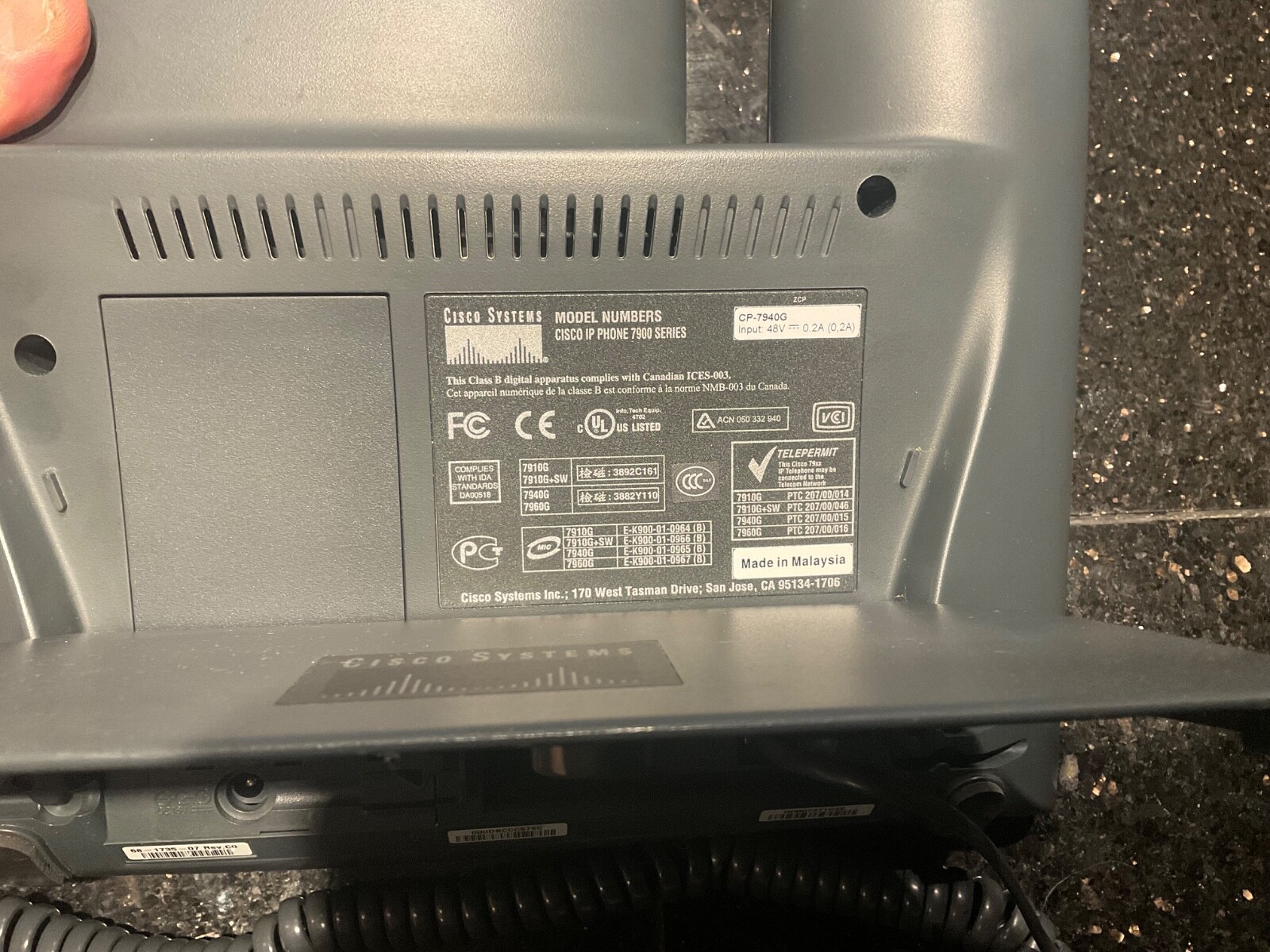 Cisco CP-7940 7940 Series Unified VoIP IP Business Office Phone