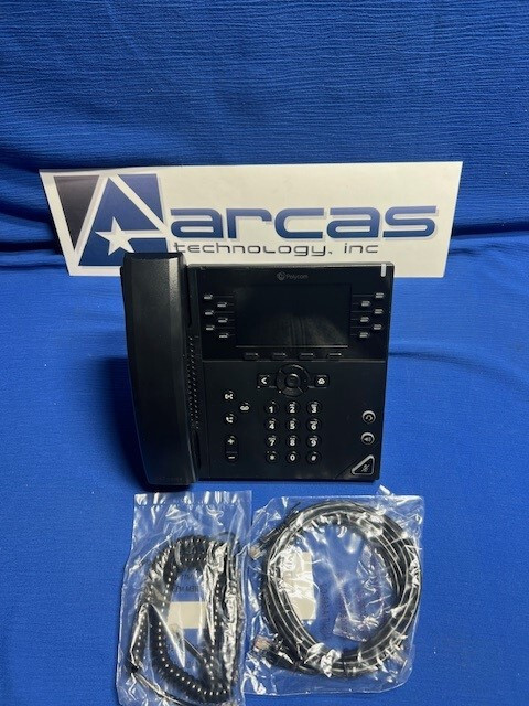 Polycom VVX450 2200-48840-025 – Tested – Cleaned – Very Nice Grade A – New Cords
