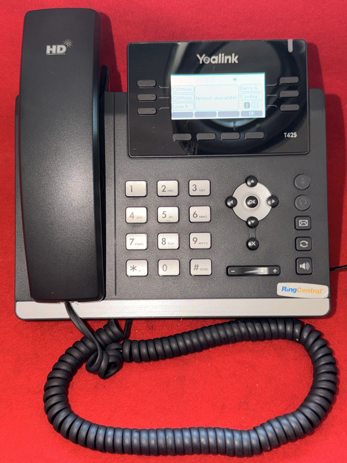 REF “A’ STK Yealink SIP T42S IP VOIP POE Telephone Factory Defaulted – W/Power