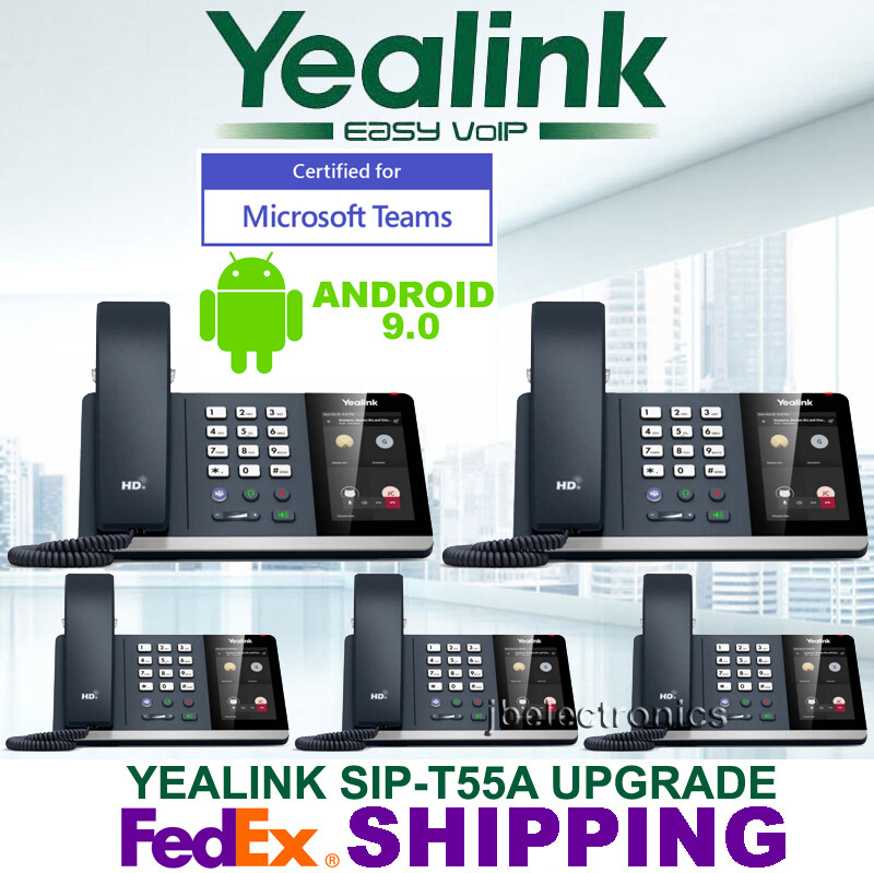 YEALINK MP54 MICROSOFT TEAMS 4″ TOUCH SCREEN VOIP SIP IP PoE 5 PHONES