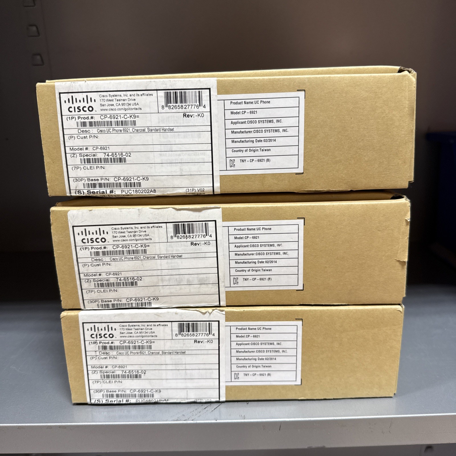 Lot of 3 New Cisco 6921 IP VOIP Desktop Phone CP-6921-C-K9 –