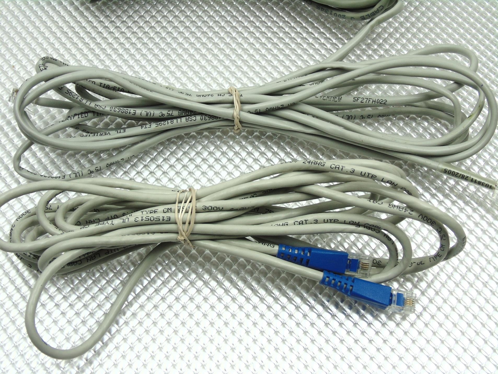 Lot of 3 – Telephone Phone Data Cord Cable Wire Cables Modem -12′ 14′ 16′ Ft