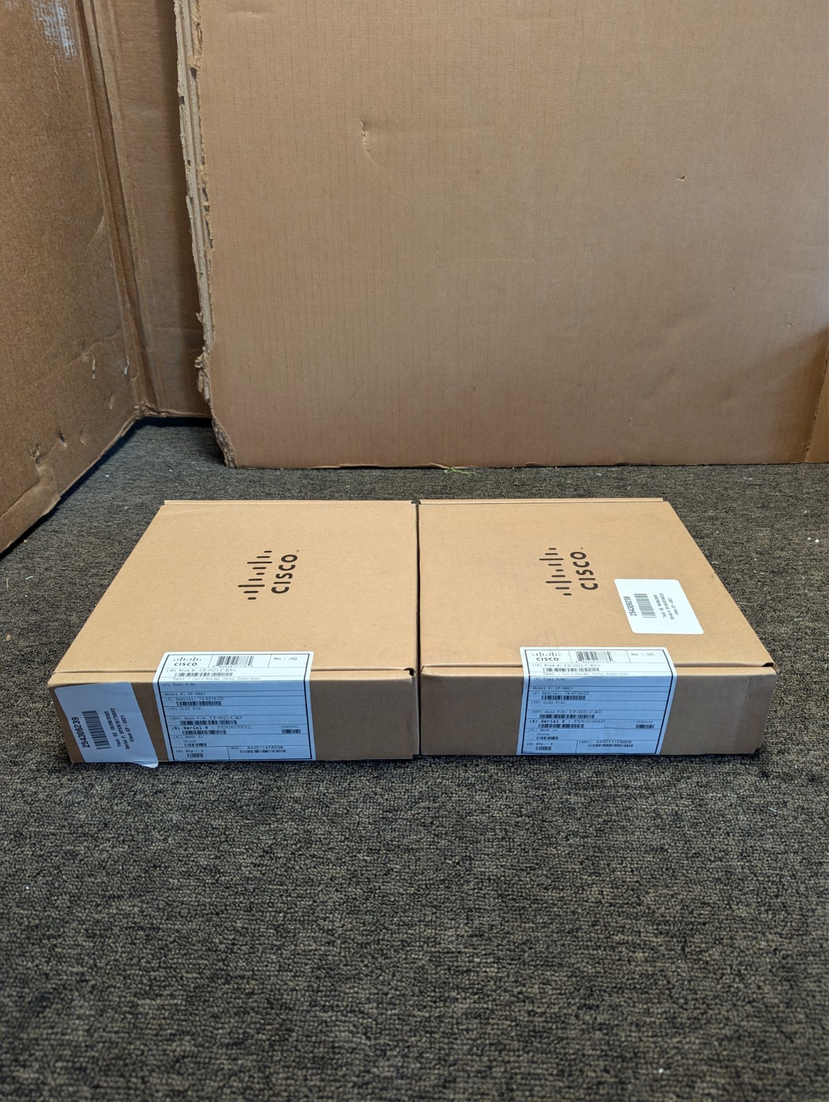 Lot of 2 Cisco UC Phone 6921 Charcoal w/ Standard Headset CP-6921-C-K9