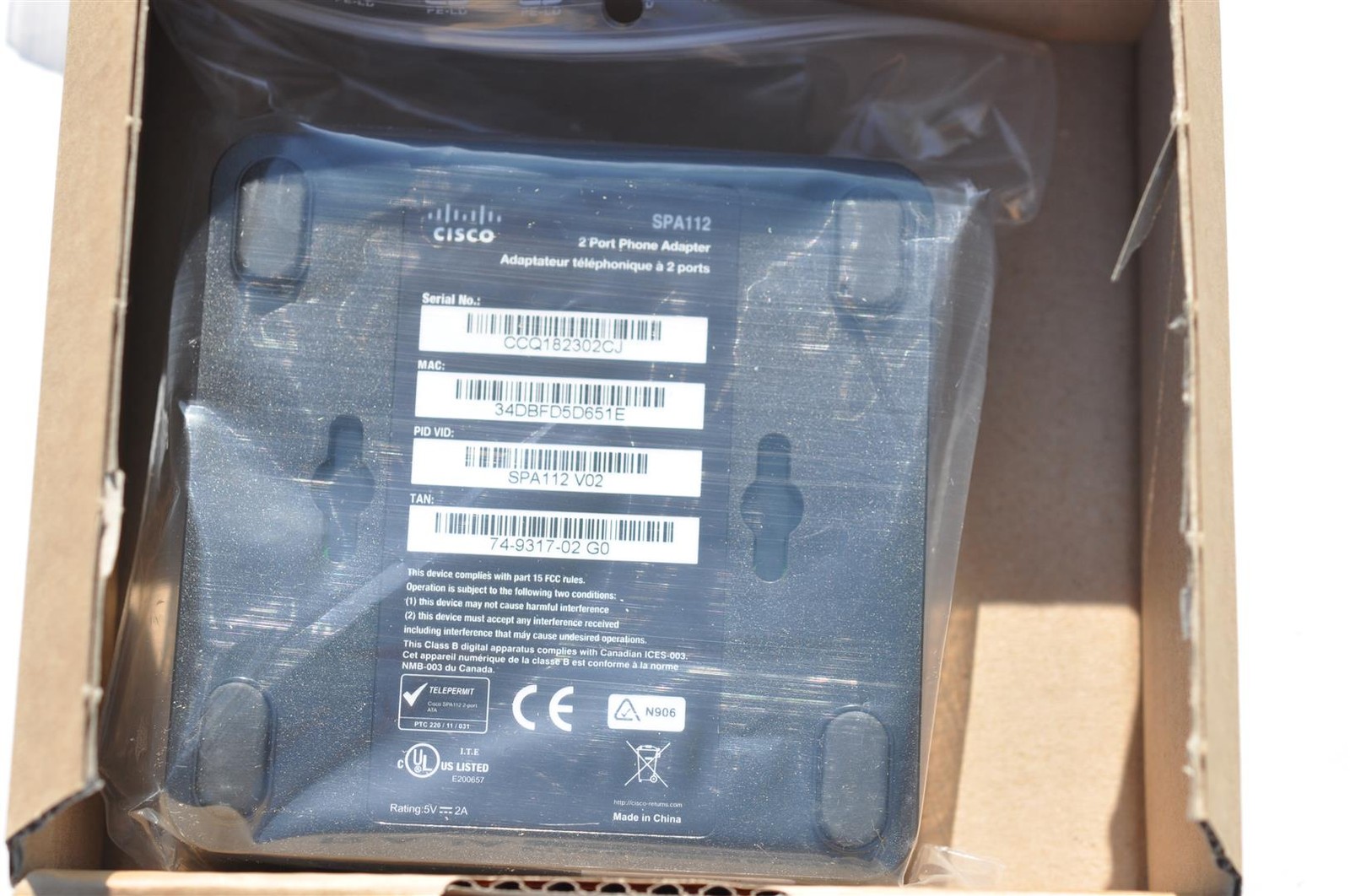 Cisco SPA112 VoIP Analog Phone Adapter with 2 FXS Ports *UNLOCKED / Brand Free*