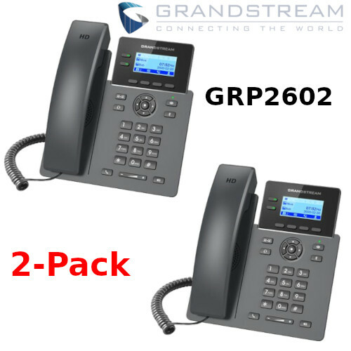 2 Grandstream GRP2602 2-Line 4 SIP Accounts Office Phone Includes Power Supply