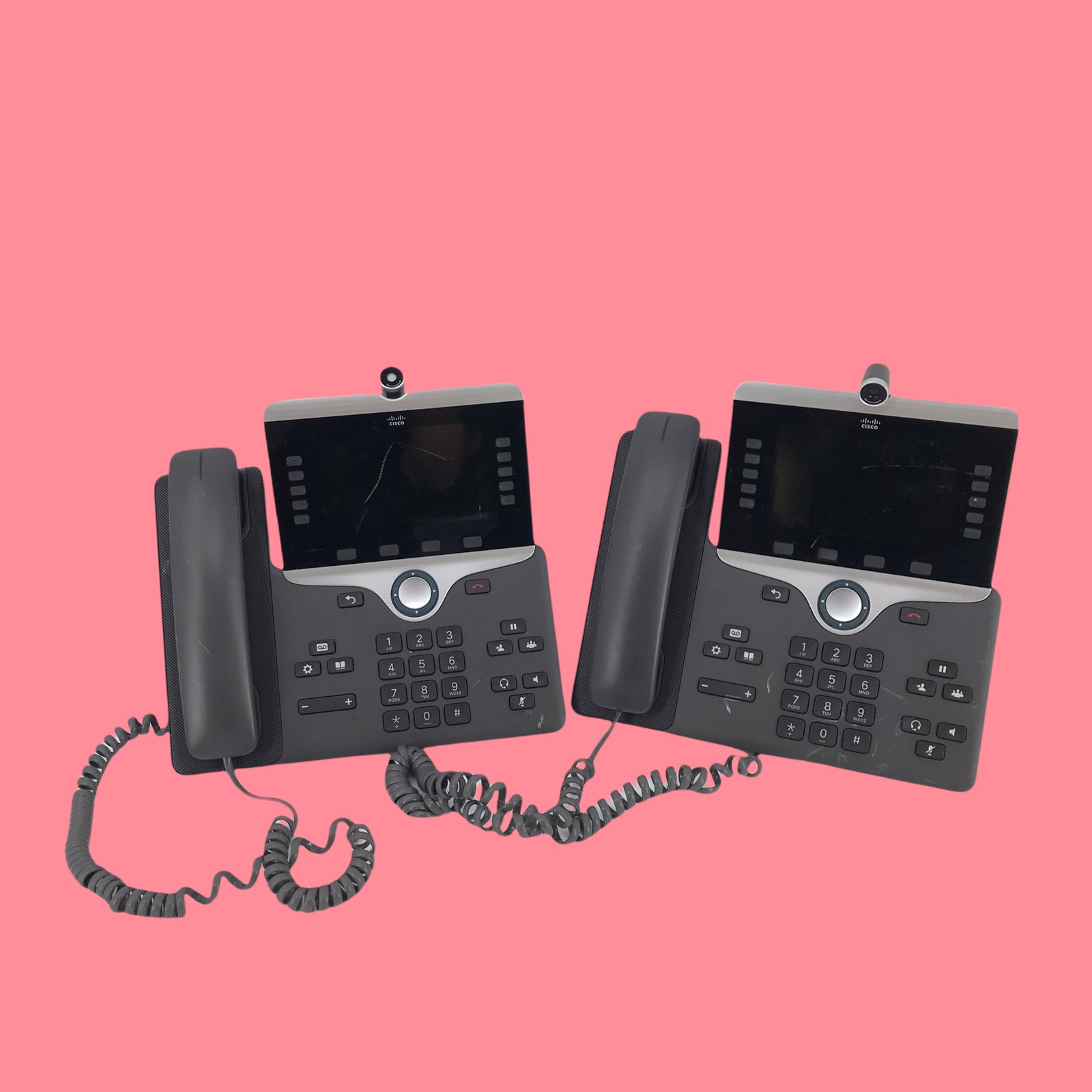 Lot of 2 Cisco CP-8865 Wi-Fi IP VolP Video 720p HD camera Business Desk Phone