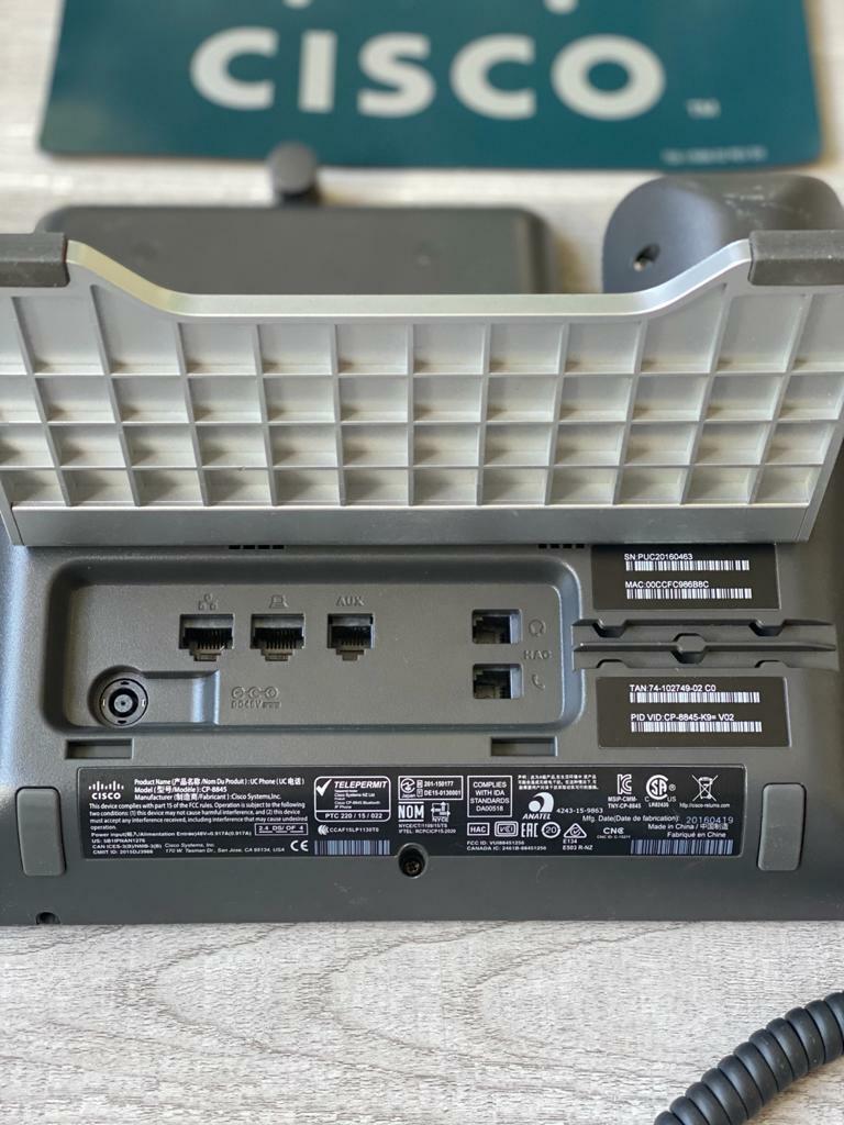 Cisco CP-8845-K9 Unified IP Endpoint VoIP Video Phone With Camera & Stand