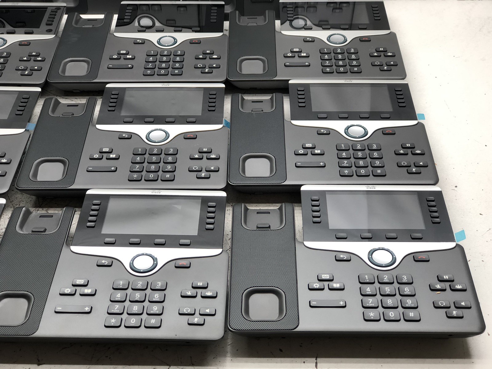 Lot of 14 Cisco CP-8861 IP Phone VoIP Color Screen Gigabit PoE with stands