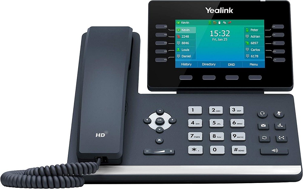 Yealink T54W IP Phone, 16 VoIP Accounts. 4.3-Inch Color Display – Black