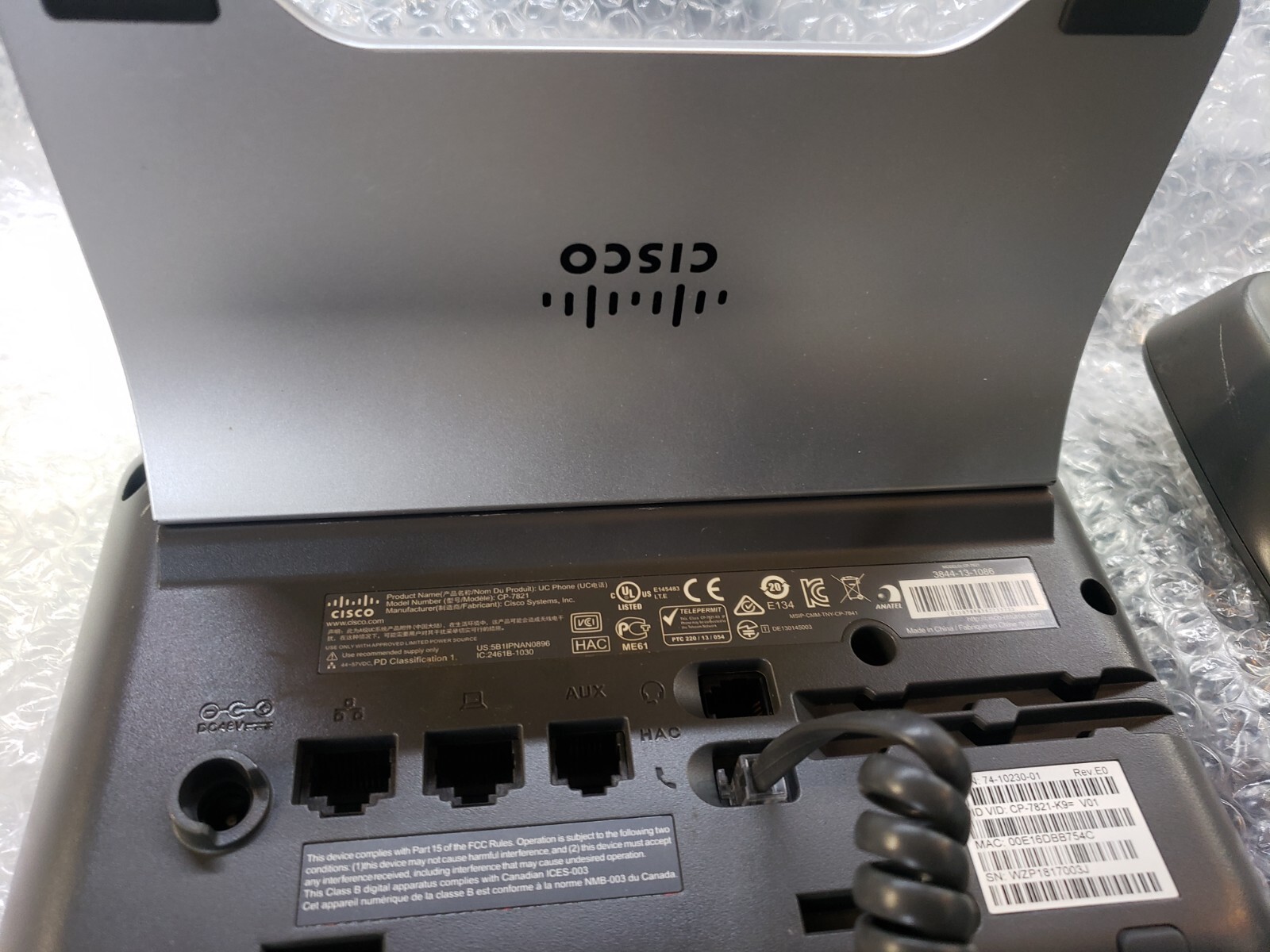 Cisco CP-7821-K9= 7821 IP Phone – Ethernet Cable – Wall Mountable