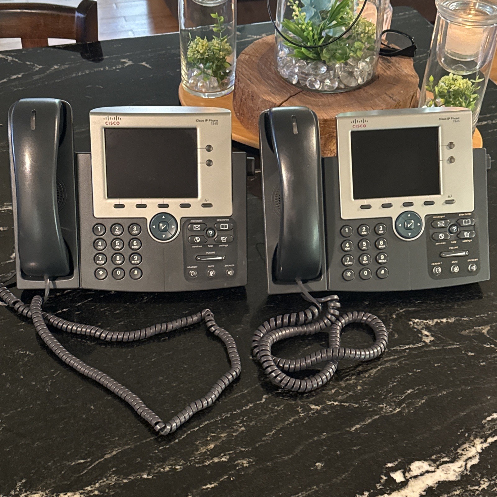 Lot Of 2 – Cisco 7945G IP Phone – Used No Power Cords Included