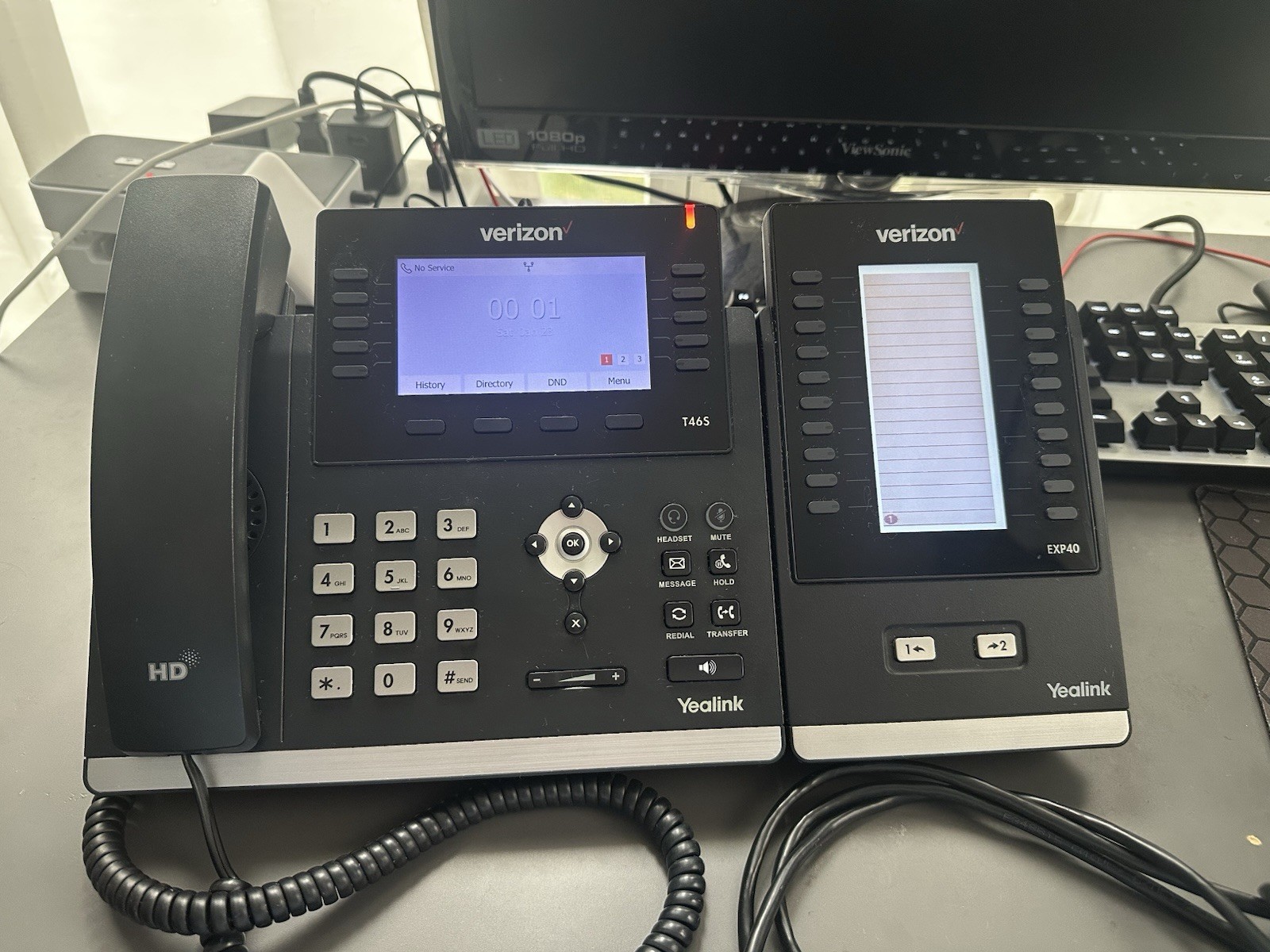 Yealink SIP-T46S Verizon IP Phone – Black With EXP40 Expansion Module