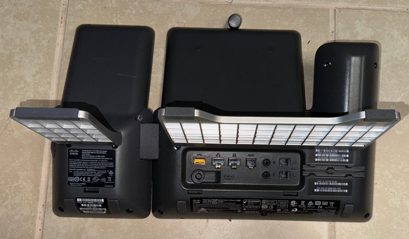 Cisco IP UC Phones 8865 w/ 8800 Key Expansion Module, Blue Tooth & Video Camera