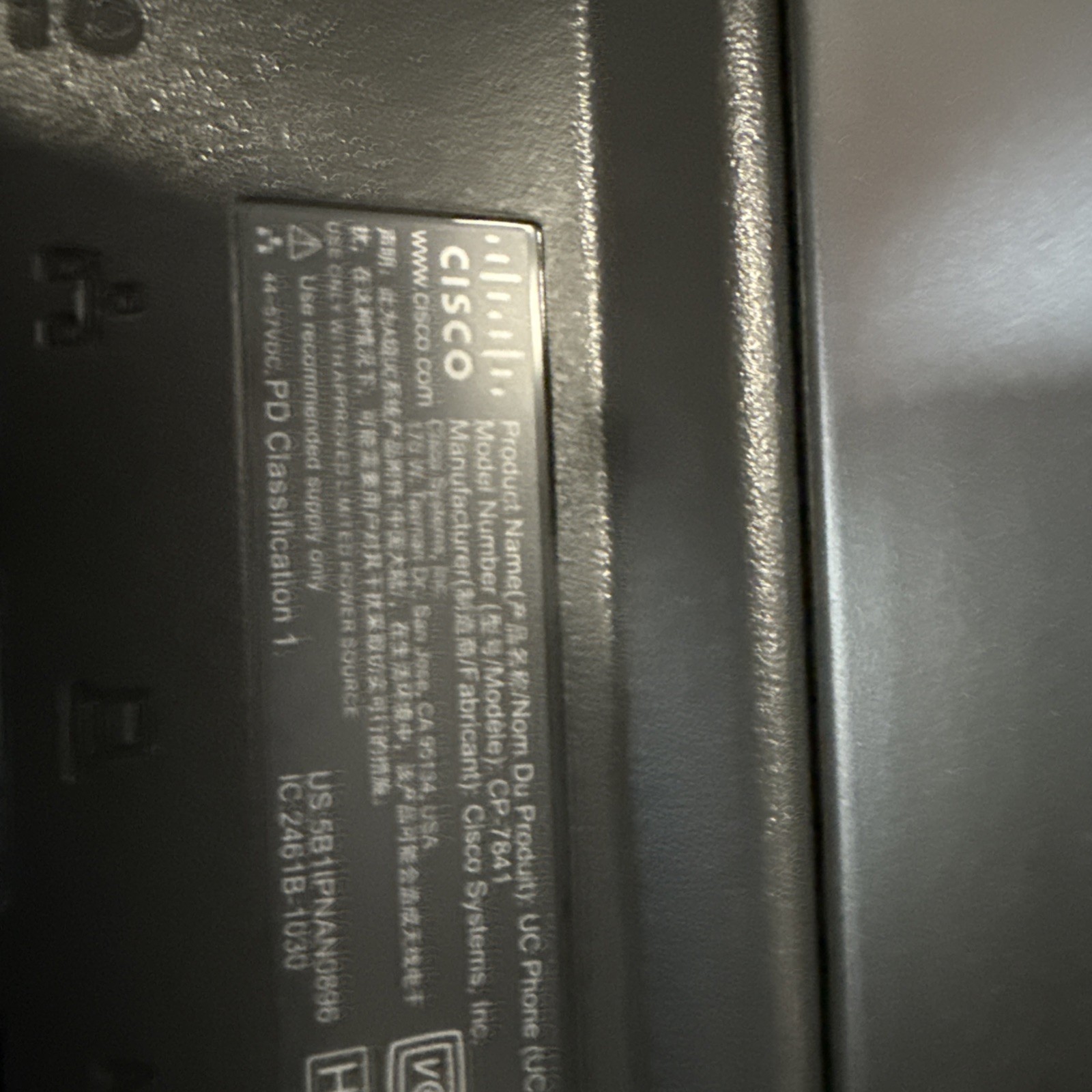 Cisco 7841 (CP-7841-3PCC-K9) 4 Lines Gigabit IP Phone Dark Gray lightly used