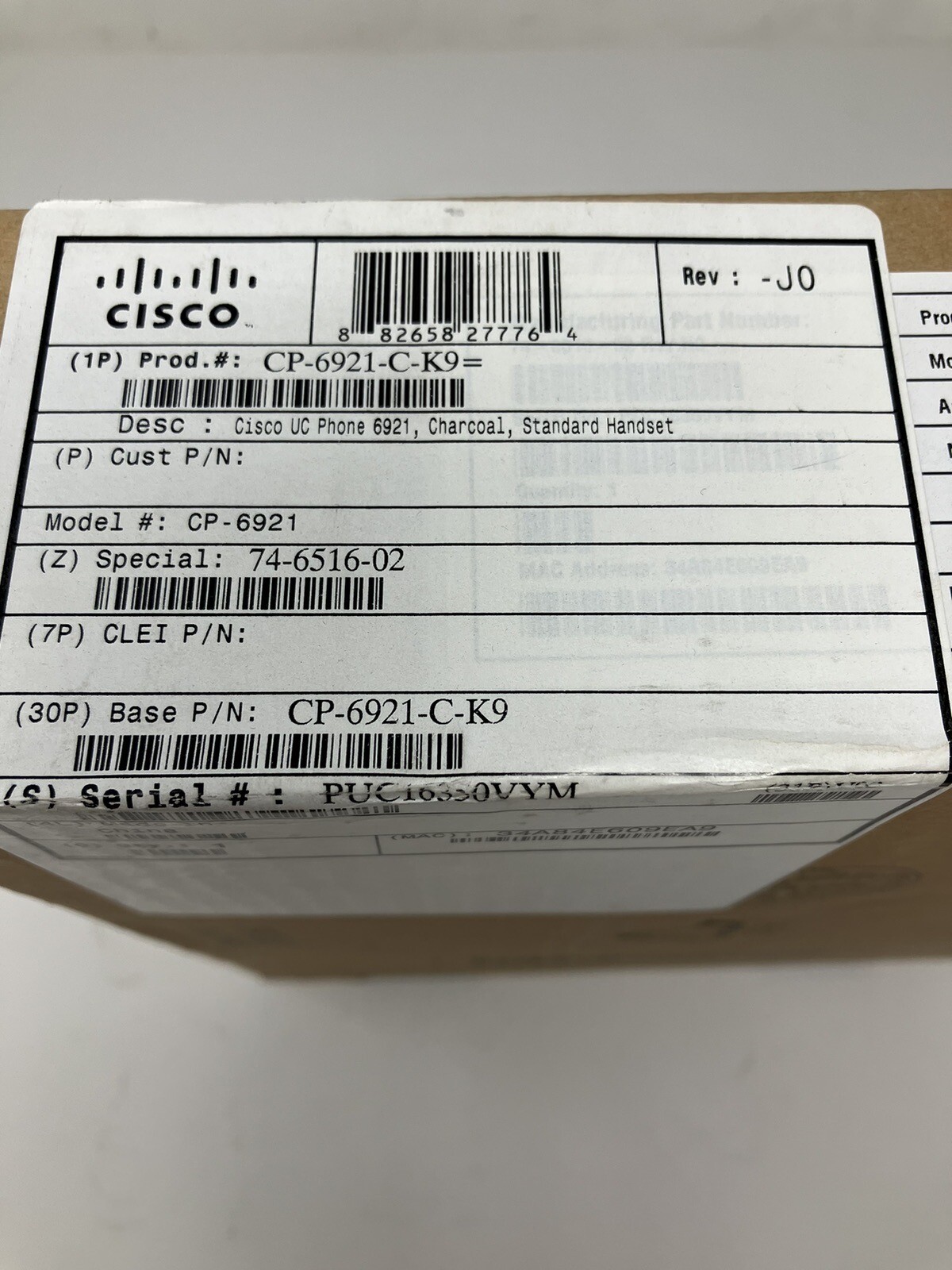 New Cisco UC Phone CP-6921 Desktop Office Line