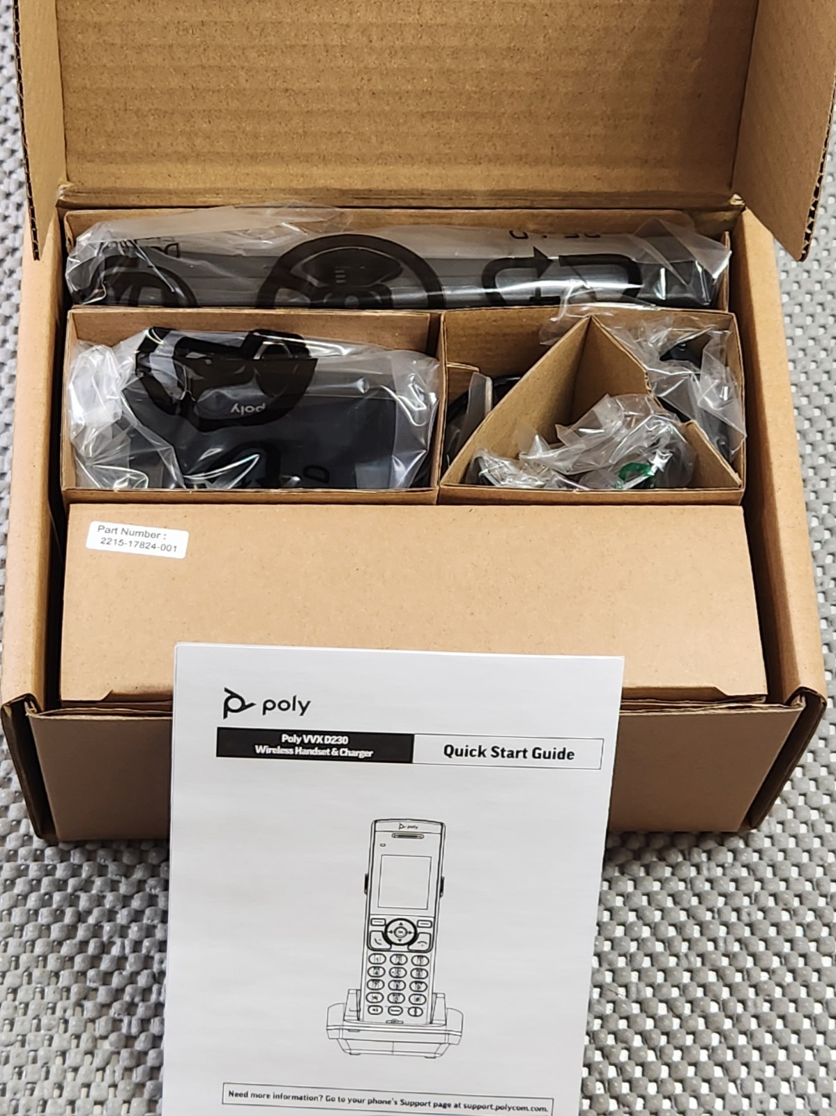 Poly VVX D230 DECT IP Phone Cordless Handset 2200-49235-001 Brand New