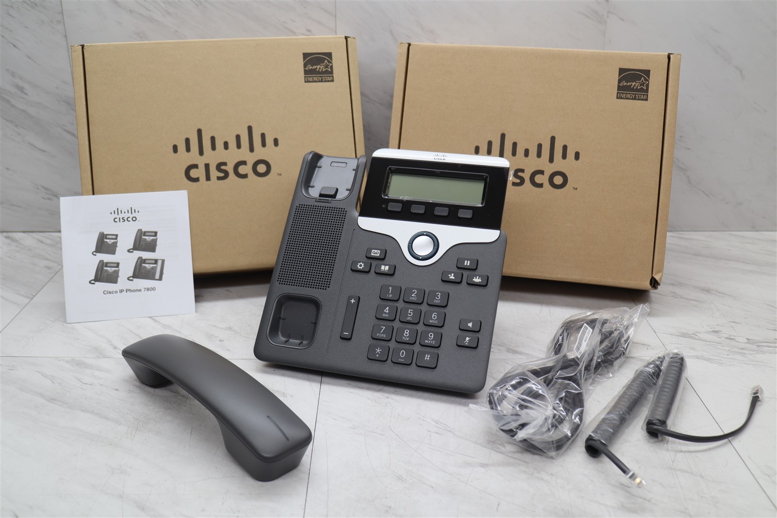 2 LOT – NEW Cisco CP-7811-K9 UC Business IP Phone Telephone w/ Stand & Cords