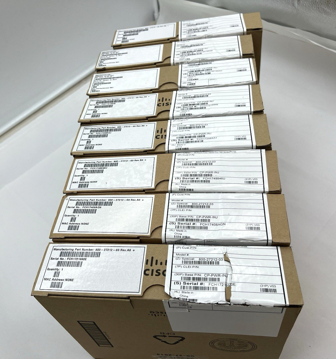 (8) Cisco CP-PWR-INJ Unified IP Phone Power Injector For 7900 Series NEW BOX!!
