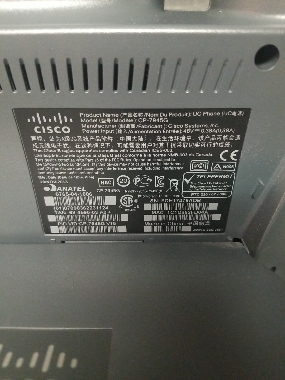 Cisco IP Phones 7945G (x10) __