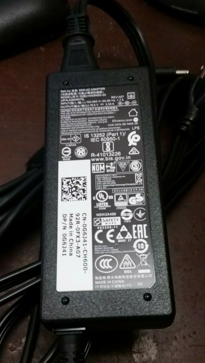 Lot of 6 Dell AC Adapter Power Charger 65W 19.5V 3.34A