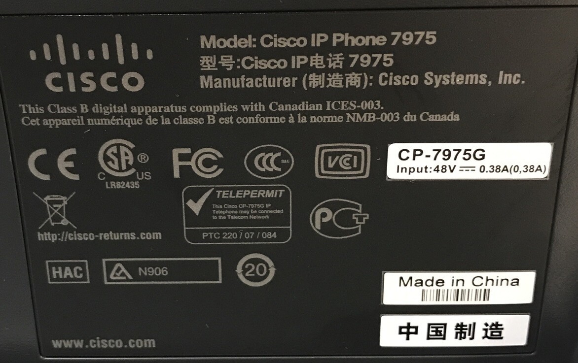 CISCO IP PHONE CP-7975G V07